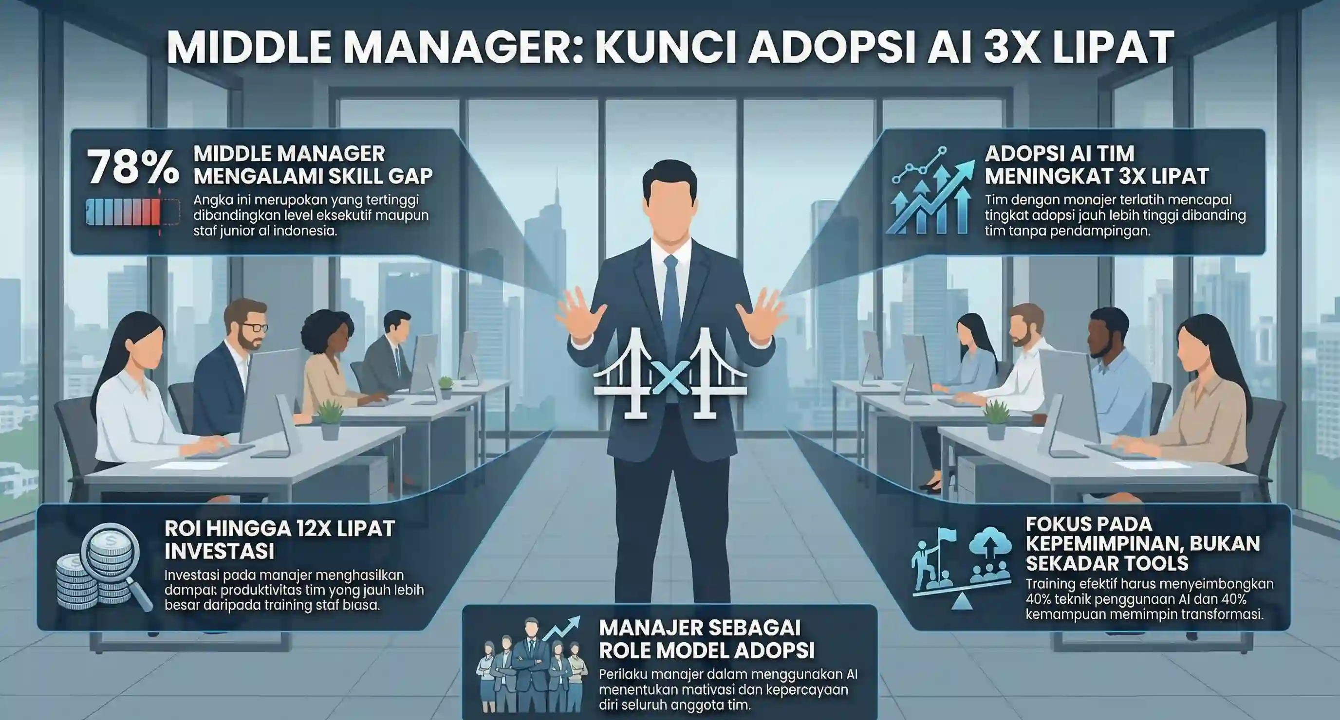 Training AI untuk Middle Manager: Adopsi AI 3x Lebih Tinggi